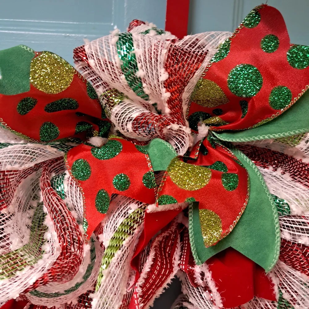 Christmas Festive Red and Green Holiday Wreath